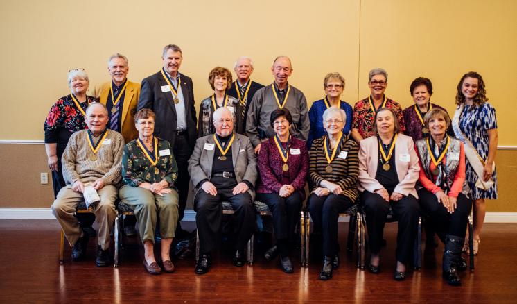 Following the luncheon held in their honor, nineteen members of the Class of 1968 are recognized. Each year, alumni, who have graduated 50 years ago are presented with a golden medallion.
