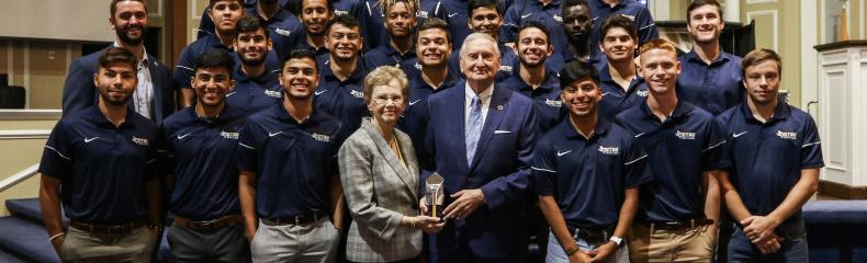 Hal and Joyce Cornish provide generous donation to ETBU Soccer 